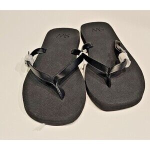 NEW Stuart Weitzman Black Crystal Thong Sandal (Women) US 7 MSRP  $115